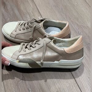Dolce Vita Tan and Cream Sneakers Casual Style